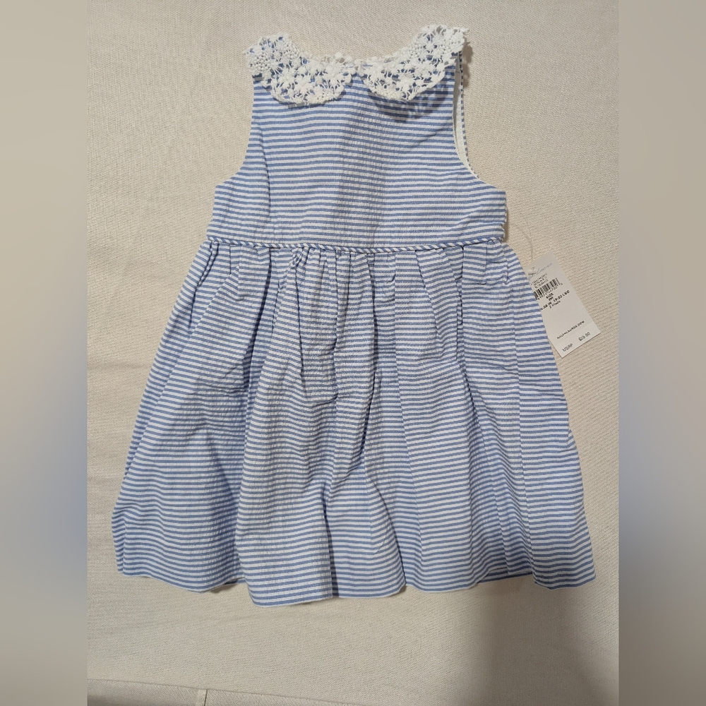 NWT Ralph Lauren blue and white striped dress - 9 months